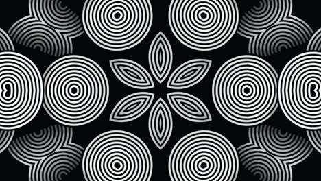 Loop-Animation-Of-Black-And-White-Segmented-Circles-Moving-Outwards-From-Center