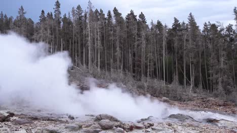 Dampf-Und-Wasser-Strömen-Aus-Einem-Geysir-Im-Yellowstone-Nationalpark