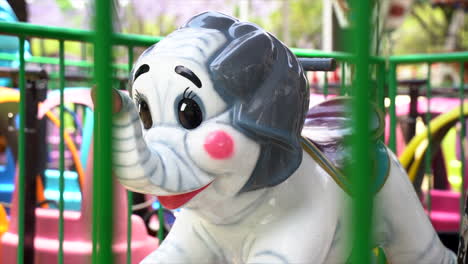 Close-up-of-a-ride-on-elephant-in-an-amusement-park