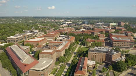 Bird's-Eye-Aerial-View-of-Purdue-University-including-Historic-Stadium-Mall