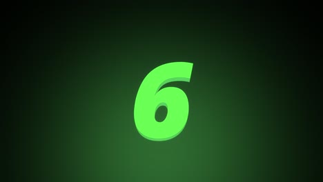 Animated-3D-counter-of-green-numbers-from-zero-to-ten