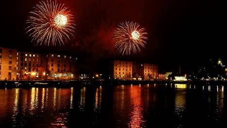Fireworks-display-at-Liverpool-Albert-dock-to-celebrate-"River-of-Light