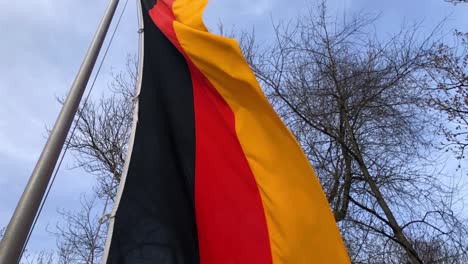 German-Flag-Flying-in-Wind---Slow-Motion