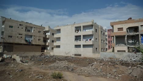 Edificios-Altos-Dañados-En-Damasco,-Siria