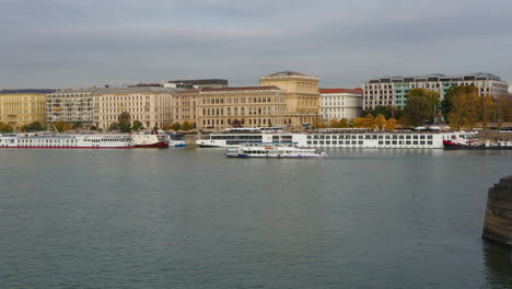 Tourist-ships-sail-in-Danube-River-in-Budapest-Hungary