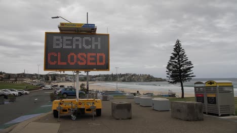 A-Big-Signage-Stands-On-The-Entrance-Of-The-Bondi-Beach-After-The-Public-Health-Crisis-Due-To-Coronavirus-19-Contamination