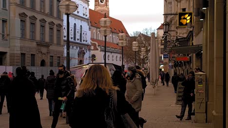 Neuhauser-street-main-shopping-street-before-lockdown,-during-pandemic-covid-19