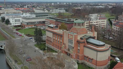 Aerial-View-of-East-Bohemian-Museum-in-Hradec-Kralove,-Czechia