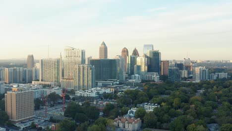 Drone-shot-of-Midtown-Atlanta-looking-north-from-Downtown-in-UHD