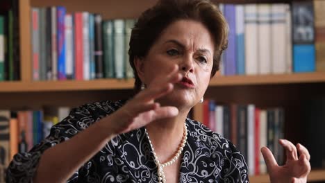 Medium-shot-of-former-President-of-Brazil-Dilma-Rousseff-during-an-interview