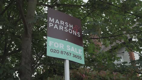 A-close-up-shot-of-a-Marsh---Parsons-Estate-Agents-For-Sale-Board-in-South-West-London