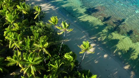 Secluded-romantic-beach-perfect-tourist-destination,-aerial-shot-4K,-Fiji-Island