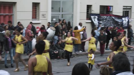 Women-performing-llamadas-in-the-streets-of-Montevideo,-Uruguay