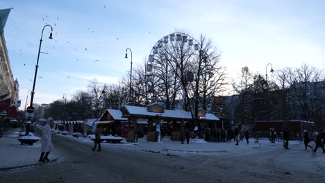 Christmas-Market-in-Oslo,-CIty-Sentrum,-Christmas-Time-2022