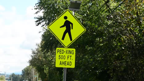 New-people-crossing-sign-with-amber-led's-for-attention