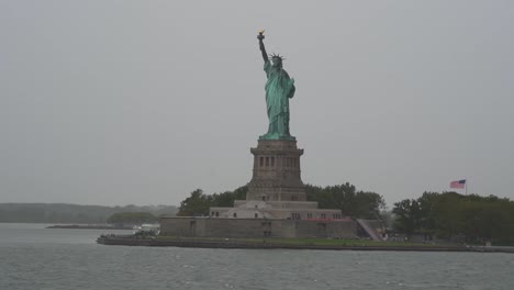 View-of-Statue-of-liberty-from-Staten-Island-Ferry-on-Rainy-Day