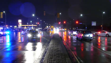 Police-escorting-Freedom-convoy-in-Windsor-in-Ontario,-Canada