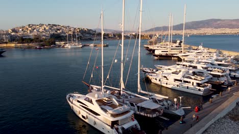 A-clip-showing-footage-of-Piraeus-Marina,-in-Athens,-Greece