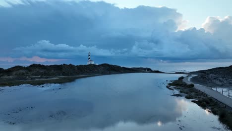 Reflection-impressions-of-Favaritx-lighthouse-at-Balearic-Islands-Spain