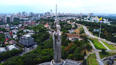 Huge-Motherland-statue-holding-sword-and-shield-symbolizing-victory-and-protection-in-Ukrainian-capital-city-center