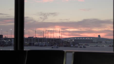 Beautiful-view-of-the-of-the-runway-area-at-O'Hare-International-Airport-,-Still-shot