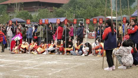 Children-are-taking-part-in-the-cultural-activities-in-the-Long-Tong-festival,-held-in-Bac-Son-town,-Lang-Son-province,-Vietnam