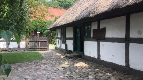 Open-Air-Museum-of-Jamno-Culture-with-traditional-white-timber-framed-houses