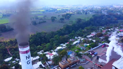 spectacular-aerial-view-with-drone-over-sugar-industry-factory-on-Providencia,-Veracruz,-Mexico