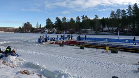 Volunteers-Prepares-at-Vansbro-Winter-Swimming-Competition,-Sweden