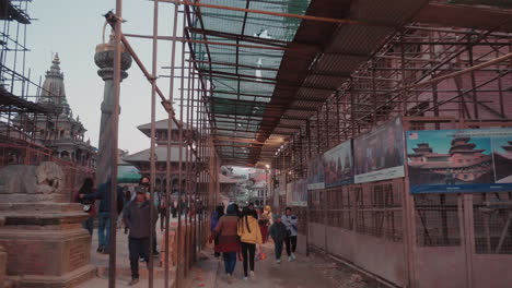 Walking-Inside-World-Heritage-Site---Patan-Durbar-Square,-Kathmandu-Valley