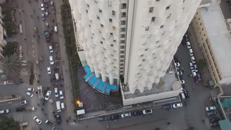 Aerial-Overhead-View-Of-Habib-Bank-Plaza-In-Karachi