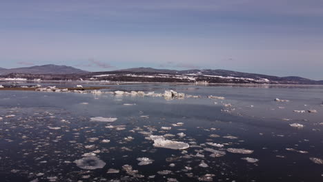 Iced-river-aerial-view-in-La-Malbaie-Charlevoix-Quebec-Canada