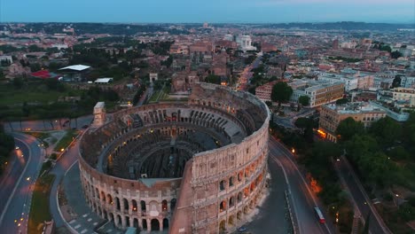 Aéreo-Roma-Italia-Amanecer-Coliseo-Cinemática-Drone