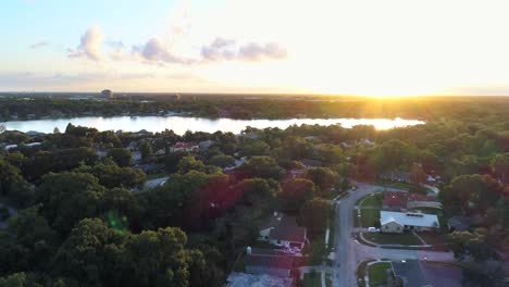 orlando-florida-aerial-suburb-drone-sunset-lake