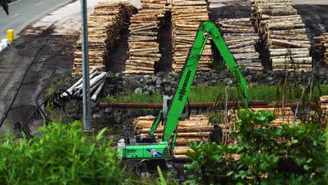 Endless-number-of-log-piles-in-New-Zealand-with-heavy-machine-working