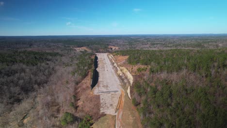 Aerial-of-the-Birmingham-Northern-Beltline,-an-abandoned-highway-project-which-recently-received-approval-of-funds-towards-construction-completion