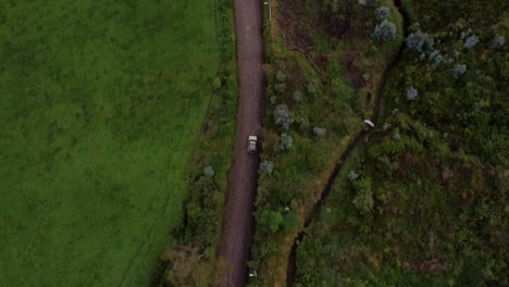 Car-driving-through-Machachi-area,-Ecuador