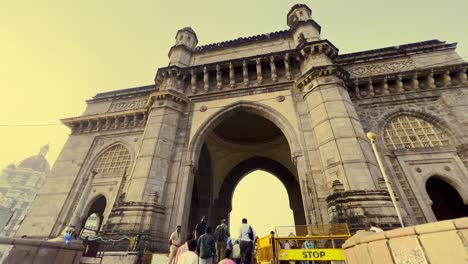 A-low-angle-shot-of-the-Gate-way-of-India-in-Mumbai