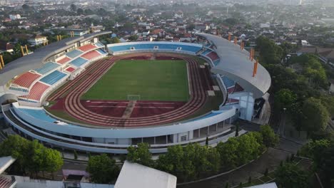 Aerial-view,-Mandala-Krida-Stadium,-Yogyakarta-in-the-morning