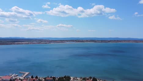 An-aerial-view-over-Adriatic-with-vies-over-Vrsi-and-Nin-in-Croatia