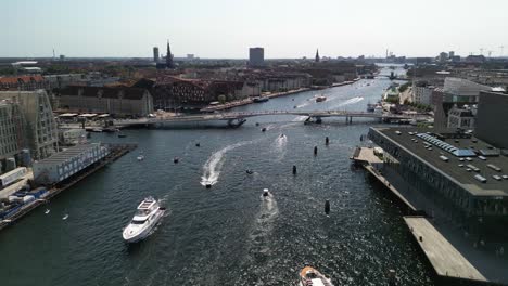 Aerial-Copenhagen-Archipelago-Boats-by-Nyhavn