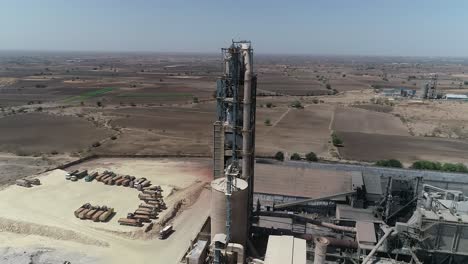 Cement-manufacturing-plant,-Aerial-Top-down-aerial-view