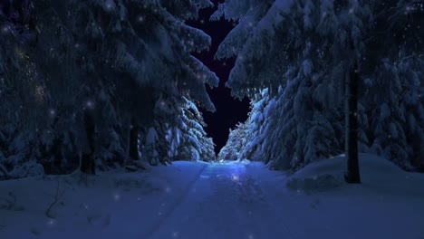 Animation-of-winter-scenery-with-merry-Christmas-text-and-Santa-Claus