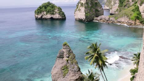 Palmen-Und-Meerblick-Am-Diamond-Beach-Auf-Der-Insel-Nusa-Penida-In-Bali,-Indonesien