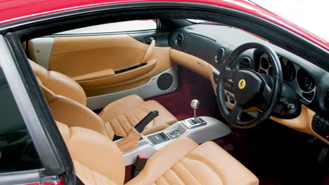 Inside-of-sports-car-Ferrari-Modena-360-fully-cleaned-and-polished