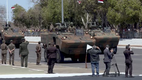 Soldier-Day-Parade-in-Brasilia,-Brazil-with-armored-personnel-carriers-on-display