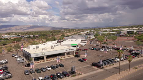 Chrysler-Jeep-car-dealership-in-Tucson-Arizona,-aerial-view