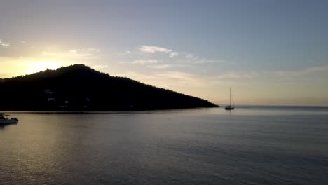 Sunrise-drone-over-Caribbean-Virgin-Islands-St