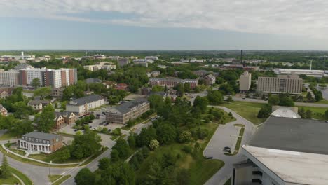 Flying-Above-Iowa-State-University-in-Summer