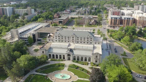 Aerial-View-of-Iowa-State-University-Student-Union-and-Fountain-of-the-Four-Seasons